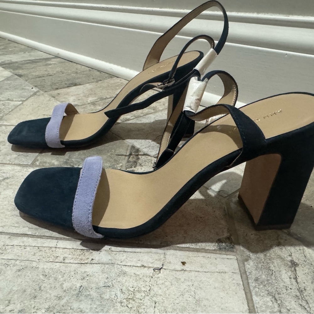 Suede High Block Heel Sandals